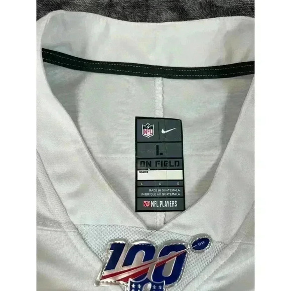 Nike New York Giants NFL #8 Daniel Jones On Field Men's L White Red Football - Picture 4 of 11